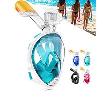 HINATAA Máscara de Buceo, 180°Vista Máscara de Snorkel con Anti-Vaho, Anti-Fugas Máscara de Esnórquel con Soporte de Cámara, Máscara de Gafas Easy Breathe para Adultos, Niños (Verde, S/M)