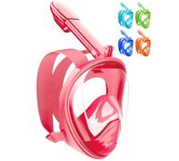 HINATAA Máscara de Buceo para Niños, 180 °Máscara de Snorkel de Cara Completa Infantil, Anti-vaho Anti-Fuga Máscara de Gafas Compatible con Cámara, Adecuado para Niños de 4 a 12 Años (Rojo)