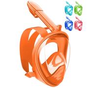 HINATAA Máscara de Buceo y Snorkel de Cara Completa para Niños, 180° Anti-vaho Anti-Fuga, Compatible Con Cámara, para Niños de 4 a 12 Años (Naranja)