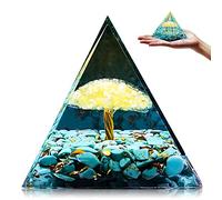 HINATAA Pirámide de Cristales, Cristal Curativo Pirámide Natural Orgonita de Cristales, Pirámide de Orgón, Pirámide Amatista Orgonita Piedra Curativa para Chakra Natural, Meditación, Decoración (A)