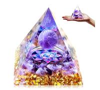 HINATAA Pirámide de Cristales, Cristal Curativo Pirámide Natural Orgonita de Cristales, Pirámide de Orgón, Pirámide Amatista Orgonita Piedra Curativa para Chakra Natural, Meditación, Decoración (H)