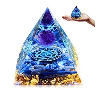 HINATAA Pirámide de Cristales, Cristal Curativo Pirámide Natural Orgonita de Cristales, Pirámide de Orgón, Pirámide Amatista Orgonita Piedra Curativa para Chakra Natural, Meditación, Decoración (F)