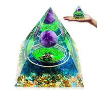 HINATAA Pirámide de Cristales, Cristal Curativo Pirámide Natural Orgonita de Cristales, Pirámide de Orgón, Pirámide Amatista Orgonita Piedra Curativa para Chakra Natural, Meditación, Decoración (G)