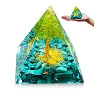 HINATAA Pirámide de Cristales, Cristal Curativo Pirámide Natural Orgonita de Cristales, Pirámide de Orgón, Pirámide Amatista Orgonita Piedra Curativa para Chakra Natural, Meditación, Decoración (C)