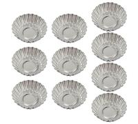 HINAYOSAN 10 moldes para tartas de huevos, tartaletas de postre, redondas, de aluminio, cupcakes, pasteles, pasteles, moldes para huevos, de aluminio de grado alimenticio, herramienta de postre de