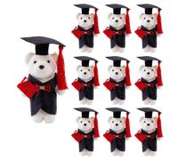 HINAYOSAN 10 muñecas de oso de graduación con sombrero y vestidos para graduados y profesores, celebran regalos de fiesta