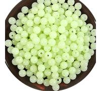 HINAYOSAN 100 cuentas de pesca antideslizantes luminosas redondas espaciales, herramienta de aparejos de tapón duro, duradero, antideslizante, para pesca luminosa