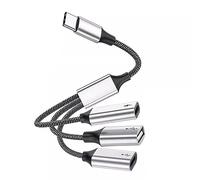 HINAYOSAN Adaptador divisor USB C 3 en 1 tipo USB 2.0 con puerto OTG de 60 W de potencia, transferencia de datos rápida y carga para laptop para tablet