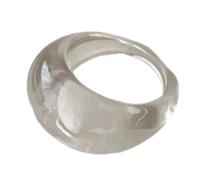 HINAYOSAN Anillos de resina curvados brillantes, ligeros, cómodos, para uso diario y fiestas, apilables, personalizables, regalo de joyería de resina, talla única, como se describe, como se describe