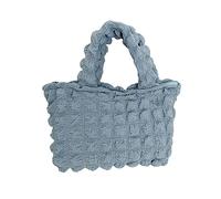 HINAYOSAN Bolsa de lona de gran capacidad, versátil, para viajes, color sólido, para ocio, plisada, con nube, versátil y a la moda, Blue, One Size