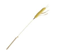 HINAYOSAN Caña de juguete ajustable para ganado con peaje de paja resistente a los masticables y accesorios coloridos, juguete natural de gato