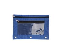HINAYOSAN Carpeta de 3 anillas, estuche con doble cremallera, bolsa para bolígrafos, archivos, accesorios escolares para estudiantes, azul real