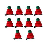 HINAYOSAN Cierres para el pelo con gorro de Papá Noel, coloridos tocados de felpa de dibujos animados para celebraciones de Navidad