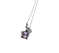 HINAYOSAN Collar de acero inoxidable con símbolo de cuatro hojas que representa la esperanza, fe, amor, suerte, elegante, cadena para el cuello, regalo para uso casual, talla única, como se describe