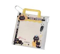 HINAYOSAN Colorido protector de fotos con lazo que se dobla como bolsa de dulces decorativa para organizar suministros escolares, organizador de tarjetas de PVC, Amarillo, One Size