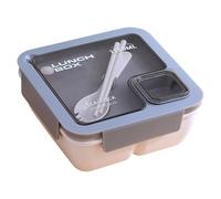 HINAYOSAN Contenedor de almuerzo de múltiples secciones con tapa sellada, diseño recalentable para microondas para separación de alimentos fríos y calientes, compartimento a prueba de fugas