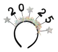 HINAYOSAN Diadema brillante de Año Nuevo 2025 con purpurina dorada con números para cuenta regresiva de Año Nuevo y festividades de Navidad, diademas duraderas para fiestas