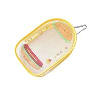 HINAYOSAN Elegante llavero pequeño de PVC para pequeñas pertenencias, organizador de bolsas decorativas, regalo para niños, llavero portátil, bolsa decorativa, Hamburguesa amarilla, One Size