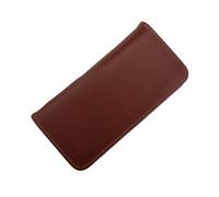 HINAYOSAN Estuche de cuero para pluma estilográfica, 3 secciones, con cremallera, portátil, protector de plumas estilográficas, para escuela, oficina, viajes, estuche de poliuretano, marrón claro