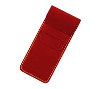 HINAYOSAN Estuche de cuero vintage con compartimento grande, portátil, organizador de plumas estilográficas, funda para hombres y mujeres, protectores de cuero hechos a mano, Red