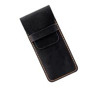 HINAYOSAN Estuche de cuero vintage con compartimento grande, portátil, organizador de plumas estilográficas, funda para hombres y mujeres, protectores de cuero hechos a mano, Black