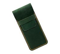 HINAYOSAN Estuche de cuero vintage con compartimento grande, portátil, organizador de plumas estilográficas, funda para hombres y mujeres, protectores de cuero hechos a mano, Green