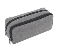 HINAYOSAN Estuche para lápices de tela Oxford de gran capacidad, diseño de doble compartimento, resistente al desgaste e impermeable, adecuado para adolescentes, gris