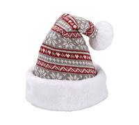 HINAYOSAN Gorro de punto de Papá Noel con diseño de copo de nieve, para Navidad, Halloween, Navidad, Año Nuevo, Acción de Gracias, marrón, para bebés, adultos, guantes y bufanda para mujeres, hombres