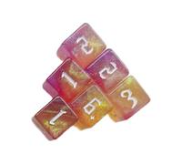 HINAYOSAN Juego de 6 dados de juego de 6 caras de 16 mm de esquina redonda para juegos de mesa, enseñanza de matemáticas, coloridos, seis cubos y seis dados