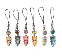 HINAYOSAN Juego de 6 llaveros para teléfono con colgante de dibujos animados