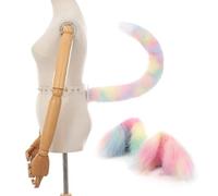 HINAYOSAN Juego de orejas y cola de zorro peludas para diadema con gatito, anime, Halloween, cosplay, fiesta, costo, orejas de zorro, set de cosplay para niños y adultos