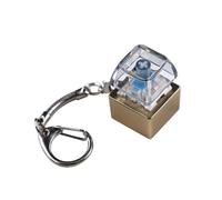 HINAYOSAN Llavero de alivio del estrés, teclados mecánicos, herramienta probadora de interruptores con efecto de luz brillante colorido con base de aleación de metal