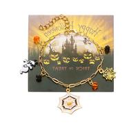 HINAYOSAN Modernas pulseras de cadena de aleación con temática de Halloween, joyería unisex ajustable para regalos y trajes de moda, murciélago de Halloween, talla única, como se describe