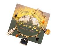 HINAYOSAN Modernas pulseras de cadena de aleación con temática de Halloween, joyería unisex ajustable para regalos y trajes de moda, murciélago de Halloween, talla única, como se describe