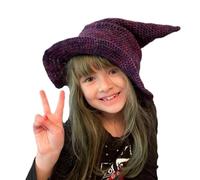 HINAYOSAN Moderno sombrero de bruja de Halloween con diseño de ganchillo para mujer, fiesta, festival, carnaval, fiesta, cosplay, diseño moderno, ganchillo para hombres delicados, diadema para