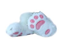 HINAYOSAN Pantuflas peludas con forma de garra de animales, lindas para calcetines, animé japonés, cosplay, zapatos de disfraces, botas para mujeres y hombres, regalo de pata de animal, White White