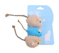 HINAYOSAN Paquete de 3 bolas de peluche suave para juguetes con cola de cuerda para el cuidado de mascotas y gatitos interactivos, bolas de juguete para gatos de interior