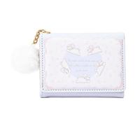 HINAYOSAN Precioso monedero de piel sintética para cambiar, cartera de tres pliegues, tarjetero corto, diseño de conejos de dibujos animados, para viajes, de piel sintética, estilo coreano, con