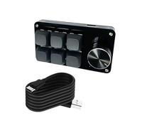 HINAYOSAN Teclado programable eficiente de 3 teclas, 4 teclas, 6 y 8 teclas con perilla única, accesorio mecánico para juegos para un funcionamiento aerodinámico