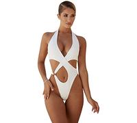 HINAYOSAN Traje de baño de una pieza para mujer, con abertura frontal, traje de baño para vacaciones, surf, traje de baño hueco para mujer, traje de baño de una pieza