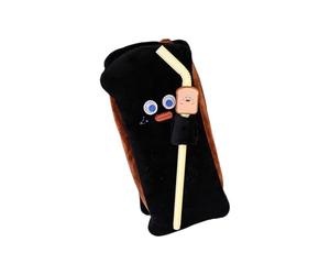 HINAYOSAN Whimsical Toasts - Bolsa para lápices de pan, bolsa de felpa divertida y espaciosa para herramientas de arte, bolsa de peluche escolar, Black