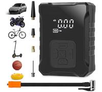 Hinchador de aire eléctrica, mini compresor de aire de 150 PSI Bomba de bicicleta eléctrica con pantalla LED digital Luz LED Compresor de batería de 3600 mAh para automóvil, bicicleta, motocicleta, b