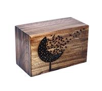 HIND HANDICRAFTS Caja de cremación de madera envejecida hecha a mano y hecha a mano con bordes de palisandro para cenizas humanas adultos, caja de urna funeraria - 200 pies cúbicos o libras (vida del