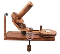 Hind Handicrafts Enrollador de bolas de hilo de madera, hecho a mano, de madera natural para tejer y ganchillo, enrollador de hilo central para madejas, madejas y fibras sueltas, regalo ideal para