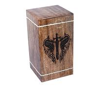 Hind Handicrafts Urnas de madera con forma de corazón del Árbol de la Vida para cenizas humanas para adultos, grande, urna de cremación de palisandro para cenizas, urna funeraria para columbario, caja