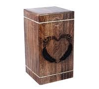 Hind Handicrafts Urnas de Madera en Forma de Corazón del Árbol de la Vida para Cenizas Humanas de Adulto Grande - Urna de Cremación de Palisandro para Cenizas - Urna de Entierro para Columbario - Caja