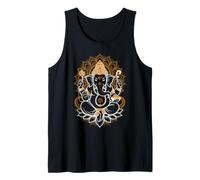 Hindou Ganesh Puja Elefante Dios India Meditación Yoga Murti Camiseta sin Mangas