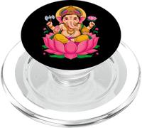 Hindou Ganesh Puja Elefante Dios India Meditación Yoga Murti PopSockets PopGrip para MagSafe