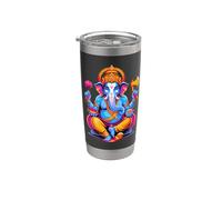 Hindou Ganesh Puja Elefante Dios India Meditación Yoga Murti Vaso térmico de acero inoxidable de doble pared