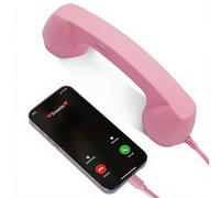hindraem Comunicación con Auricular de teléfono Fijo Tipo C. Llamadas Modernas y Vintage. Auricular de teléfono Fijo Tipo C con Enchufe con Cable. Retro, Rosa